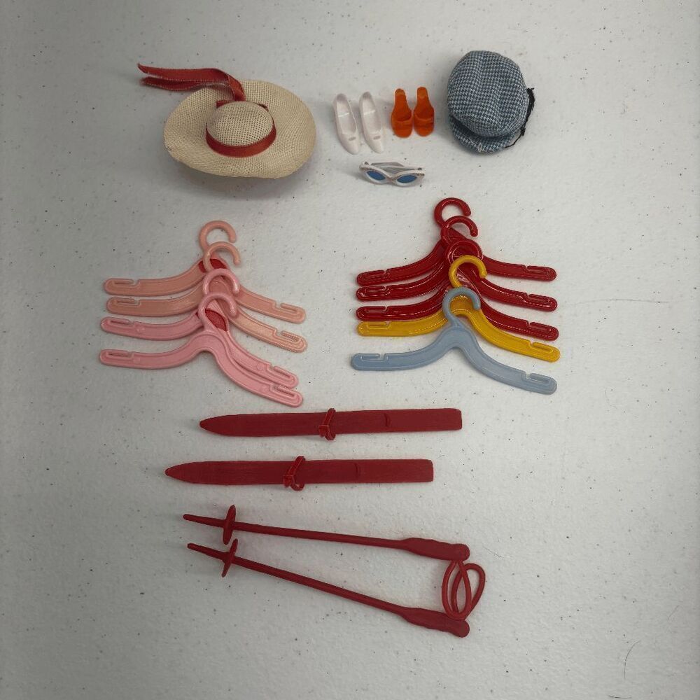 Vintage Barbie Accessories Sunglasses Shoes Hats Hangars Skis 60s 70s